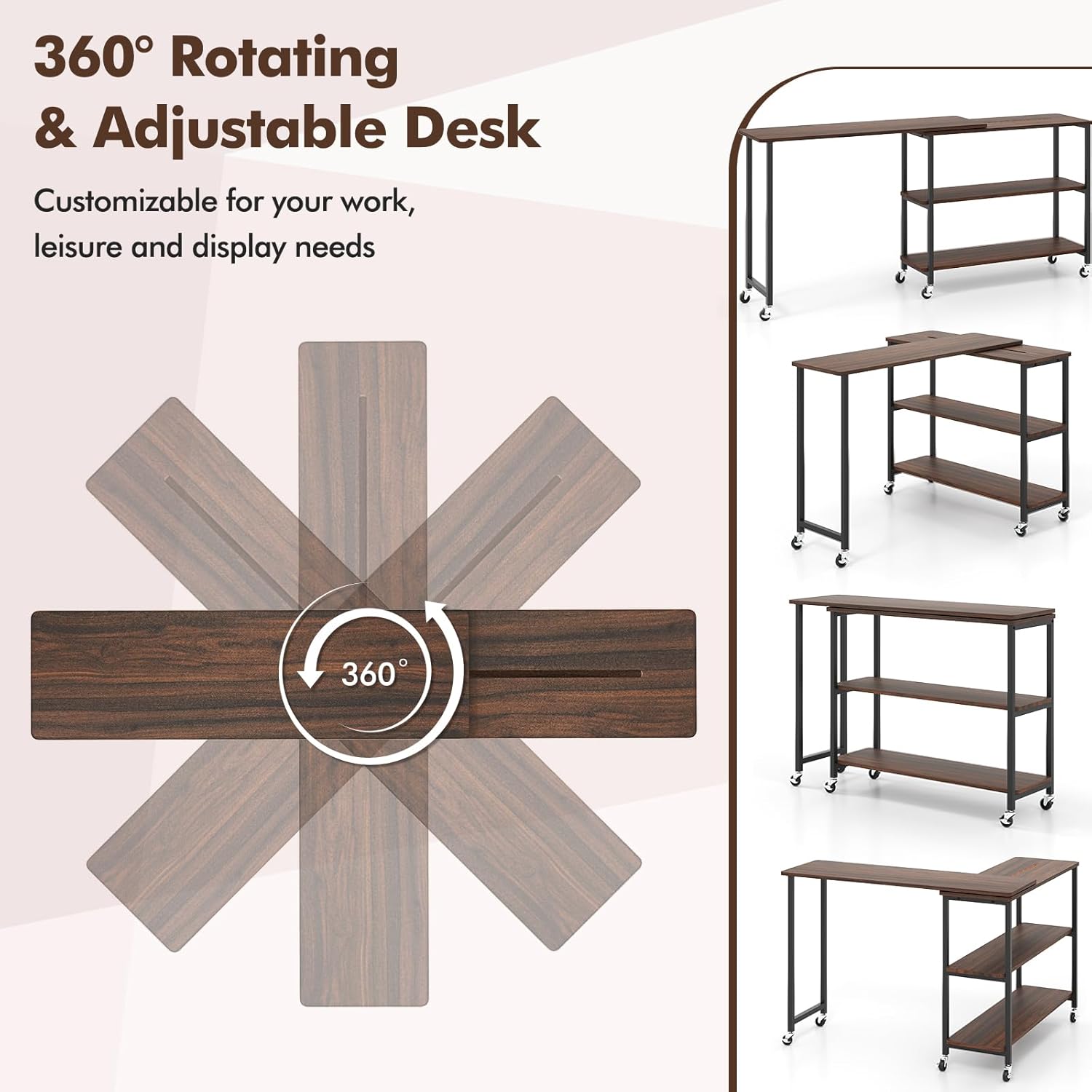 360° Rotating Side Table with  - Desk Setup For Laptop 评论和价格