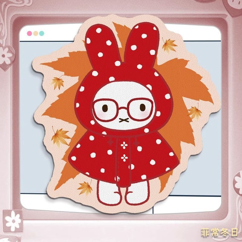 Anime Miffy Leather Mouse Pad  - Desk Setup For Laptop 评论和价格