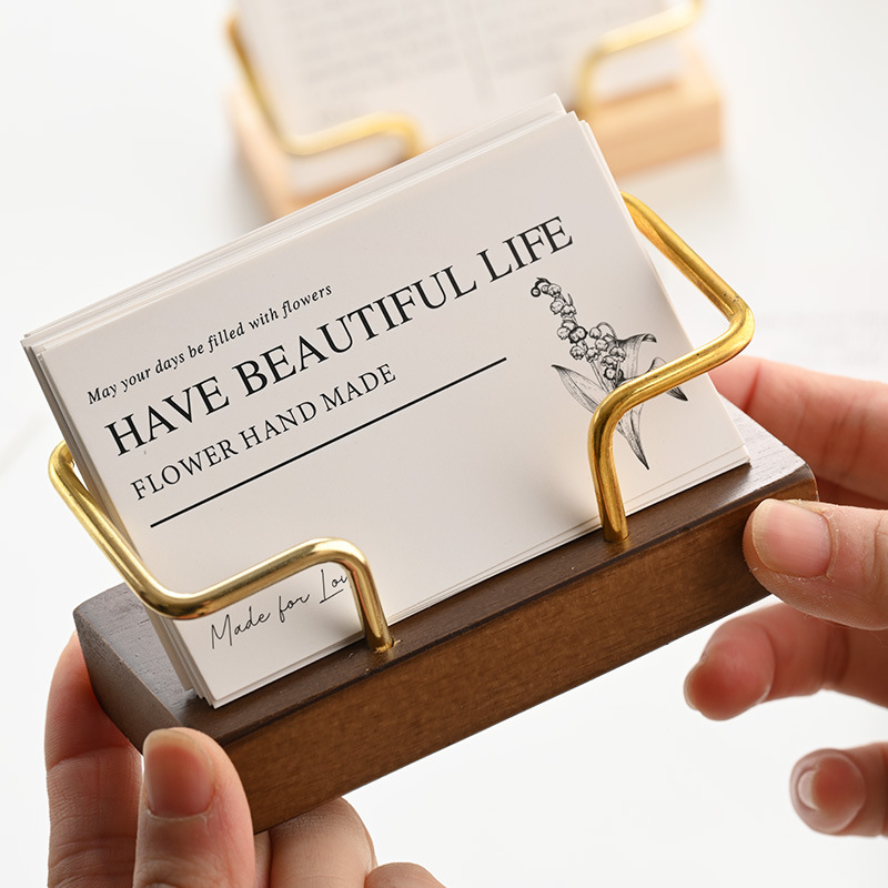 Wooden Business Card Holder Me - Desk Setup Wood 评论和价格