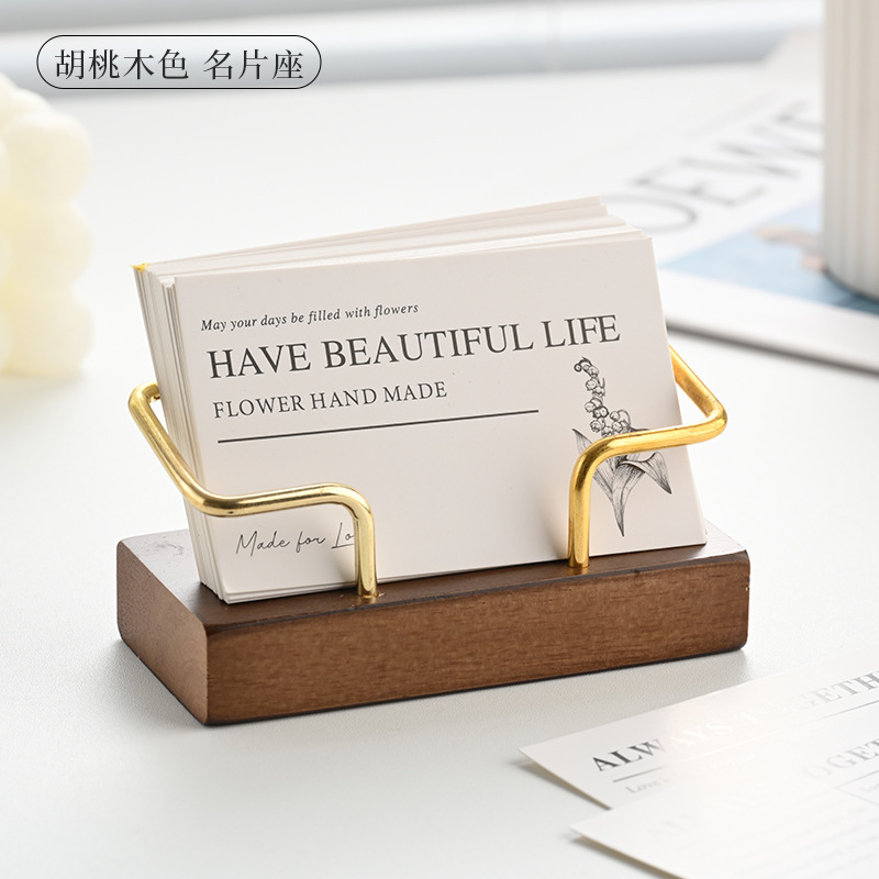 Wooden Business Card Holder Me - Desk Setup Wood 评论和价格