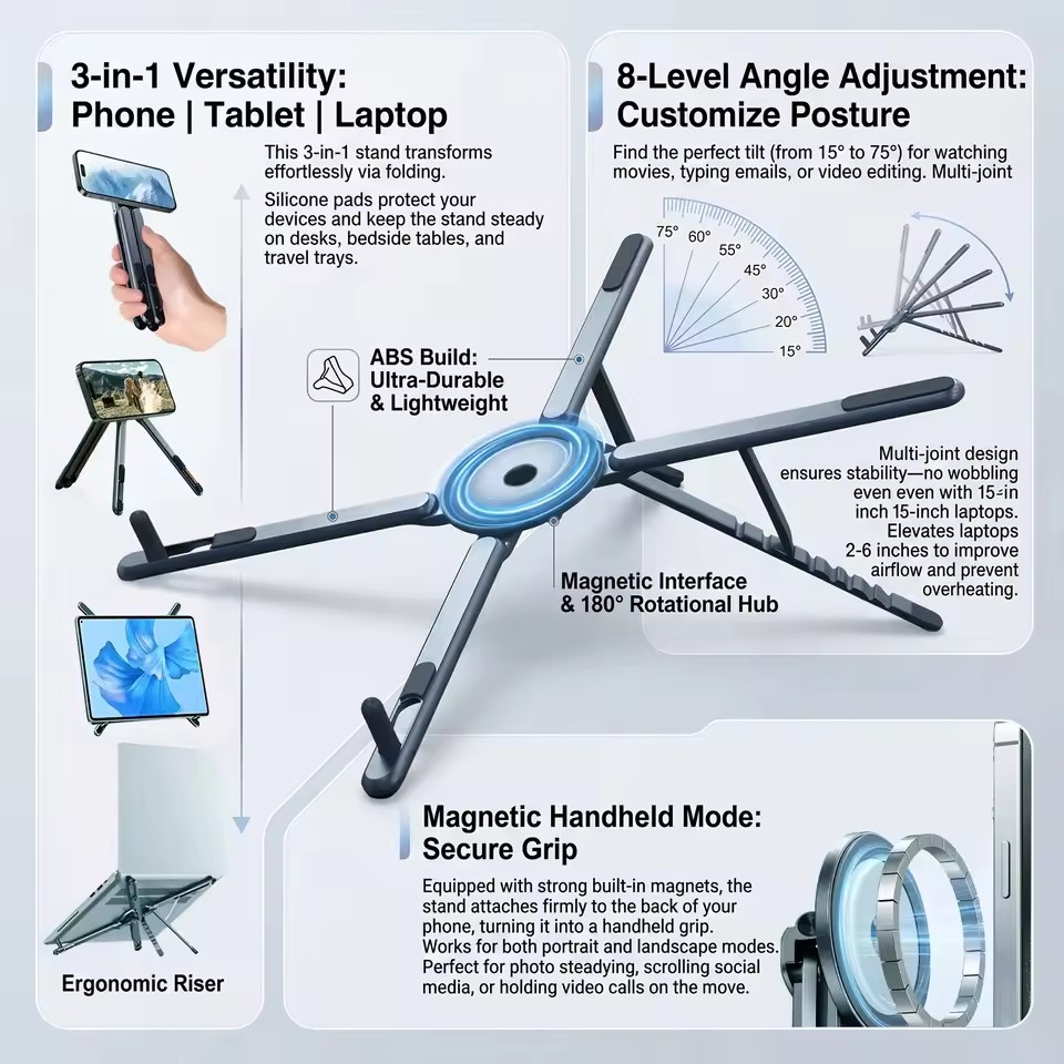 Portable Magnetic Phone Holder - Desk Setup For Laptop 评论和价格