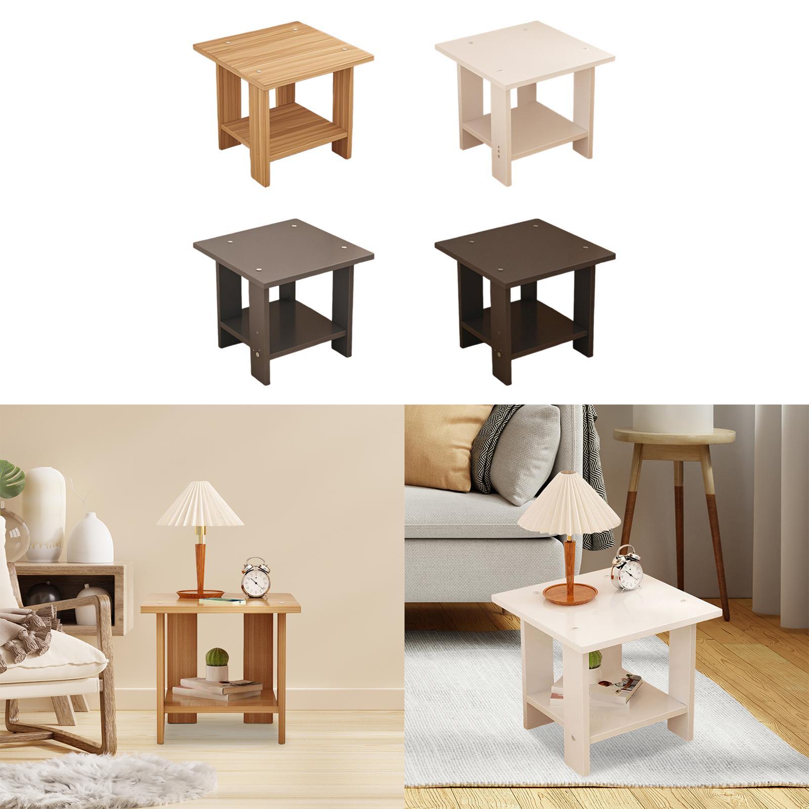 Wooden Double Layers Side Tabl - Desk Setup For Laptop 评论和价格