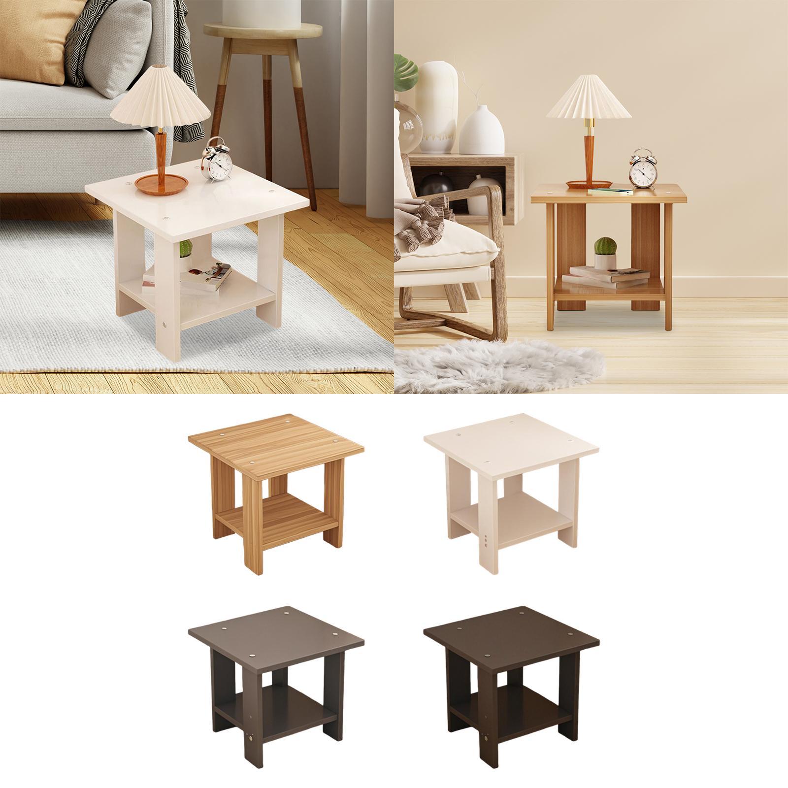 Wooden Double Layers Side Tabl - Desk Setup For Laptop 评论和价格
