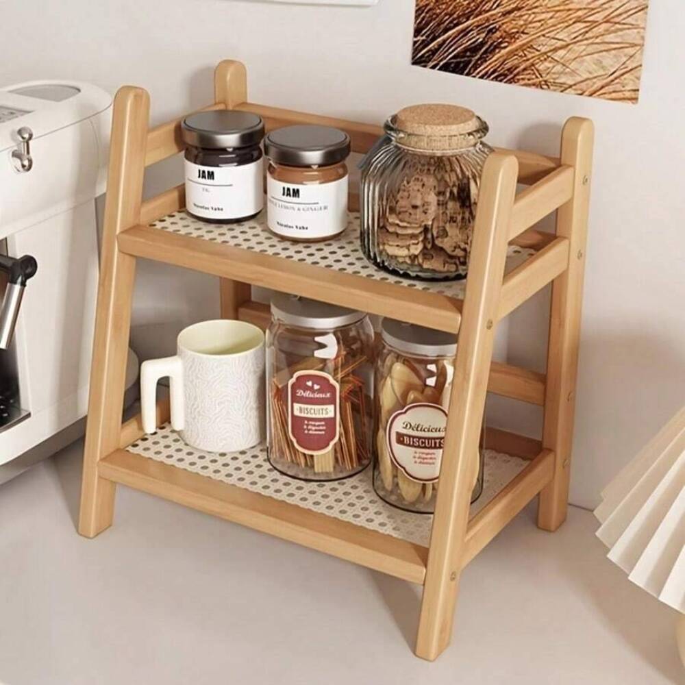 2-Tier Bamboo Countertop Stora - Desk Setup Wood 评论和价格
