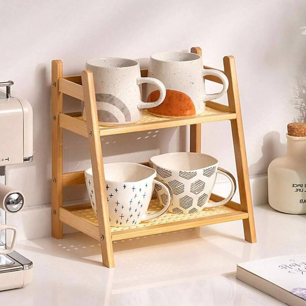 2-Tier Bamboo Countertop Stora - Desk Setup Wood 评论和价格