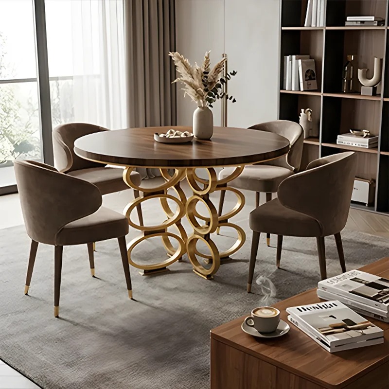 *Luxurious Round Dining Table  - Desk Setup Wood 评论和价格