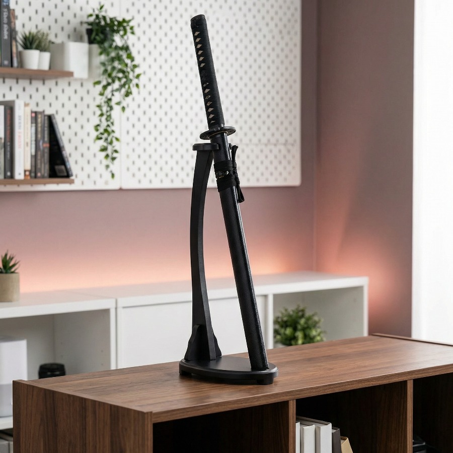 Vertical Katana Stand Sword Sh - Desk Setup Wood 评论和价格