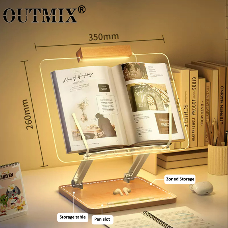 Wooden Reading Stand with Ligh - Desk Setup Wood 评论和价格