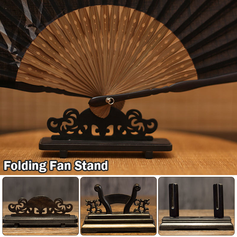 Vintage Art Style Folding Fan  - Desk Setup Wood 评论和价格