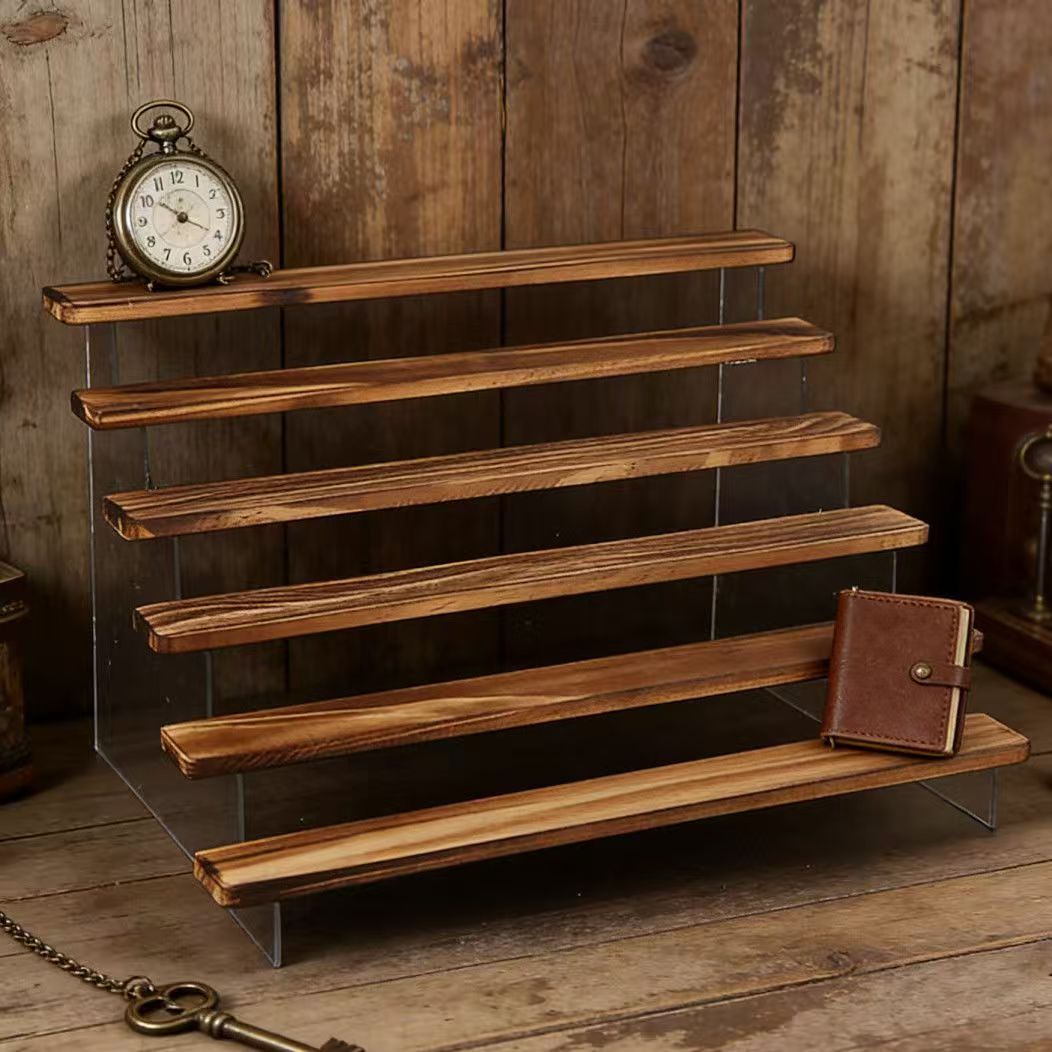 Charred Wooden Step Display St - Desk Setup Wood 评论和价格