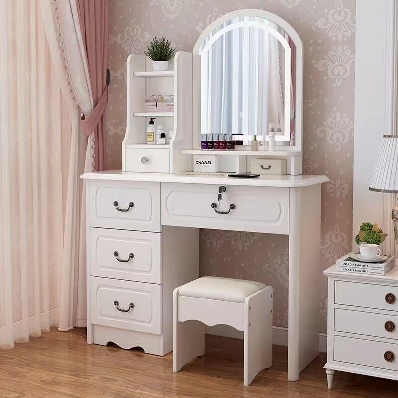 Girls White and Pink Modern Wo - Desk Setup Simple 评论和价格