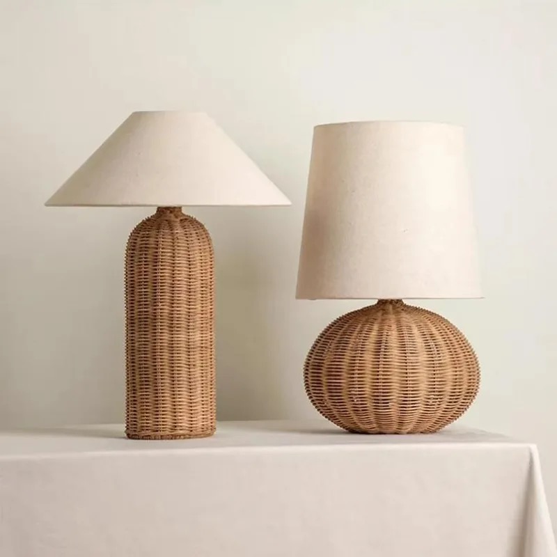 Wabi-sabi Vintage Rattan Table - Desk Setup Japan 评论和价格