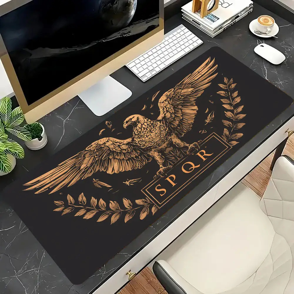 Golden Brown Black Desk Mat De - Desk Room Setup 评论和价格