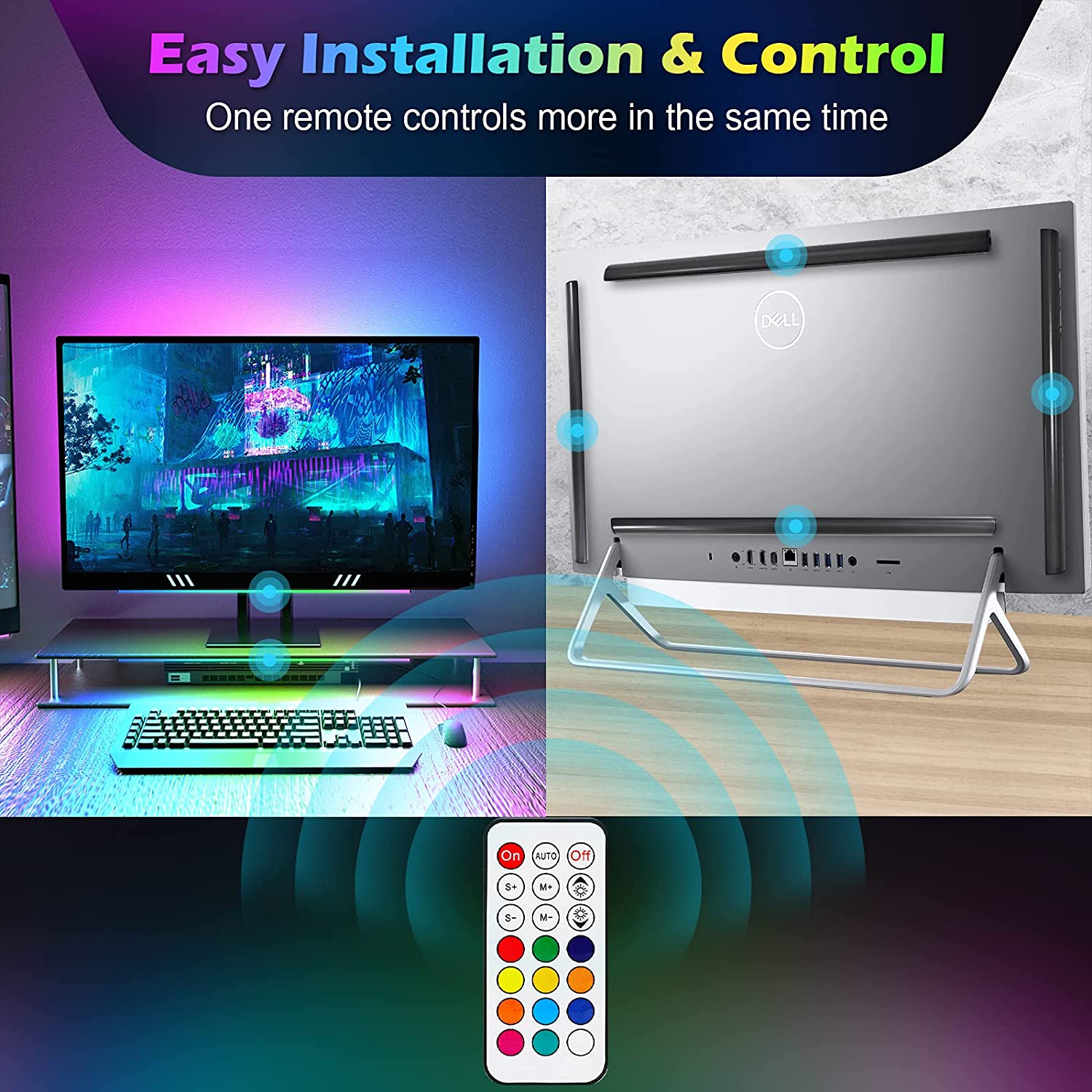 Under Monitor Light Bar RGB Dr - Desk Room Setup 评论和价格