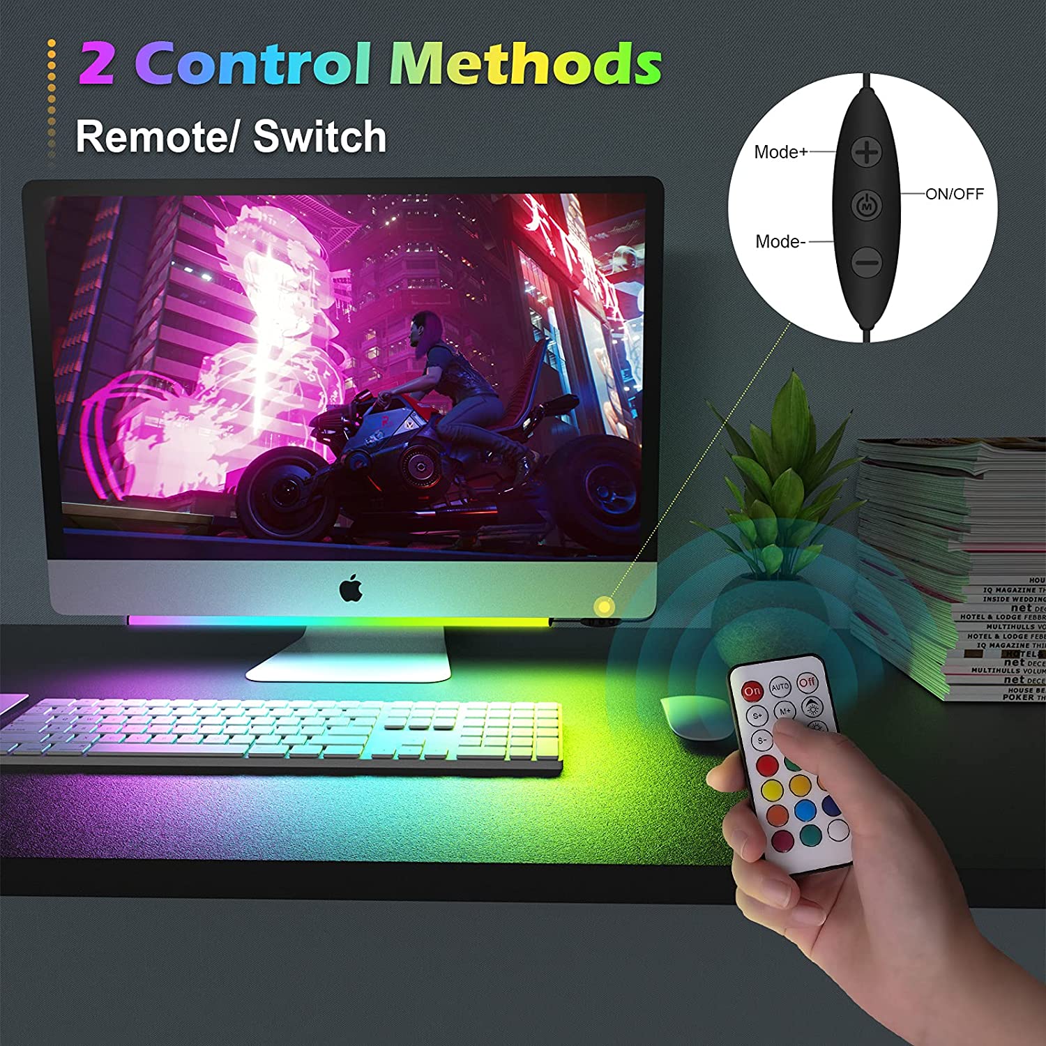 Under Monitor Light Bar RGB Dr - Desk Room Setup 评论和价格